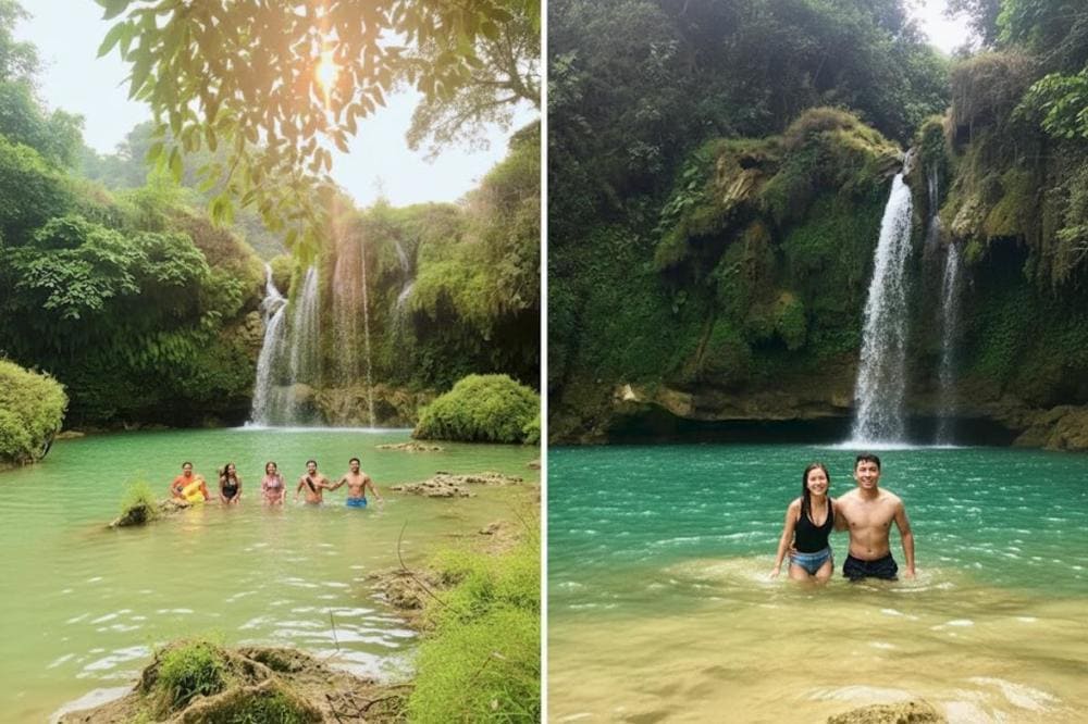 Chú ý an toàn khi tham gia các hoạt động dưới nước tại thác Chiềng Khoa